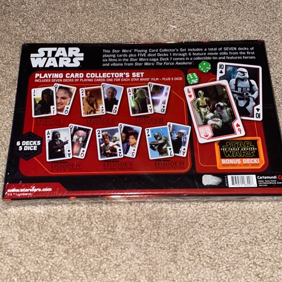 Disney Star Wars Series Collectors set playing cards (I-VI), bonus deck and dice - Picture 2 of 2
